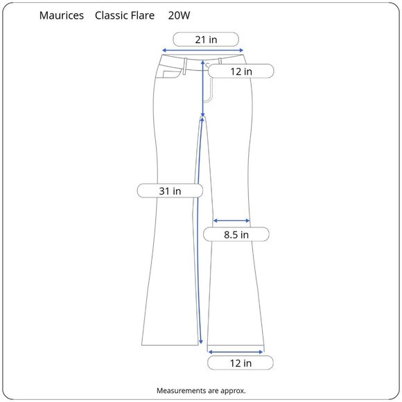 NEW Maurices Womens Jeans 20W Regular Classic Flare Blue Denim Stretch Mid Rise - Picture 3 of 13